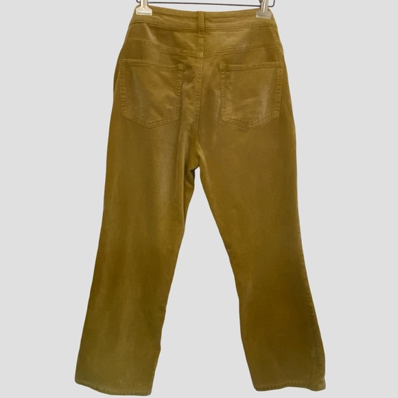 Pilcro Anthropologie Mustard Yellow Corduroy Straight Crop Pants- Sz-28 - Picture 5 of 15
